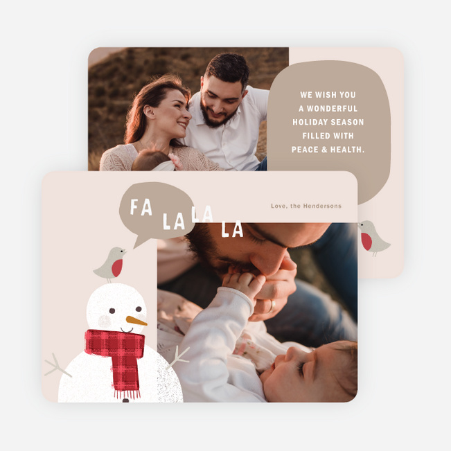 Friendly Snowman Holiday Cards and Invitations - Beige