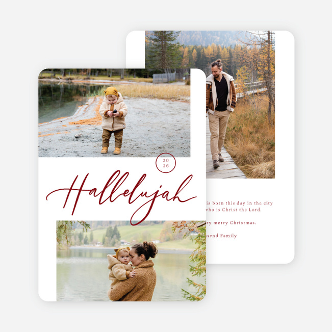 Hallelujah Christmas Cards - Red