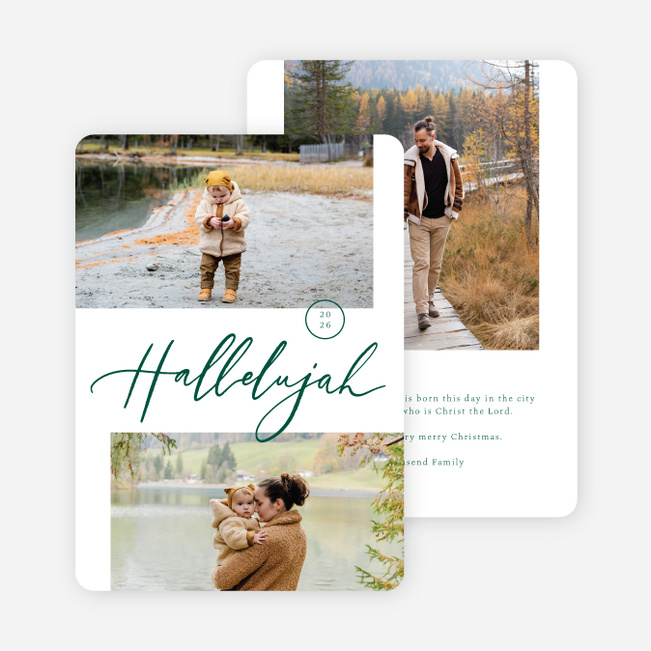 Hallelujah Christmas Cards - Green