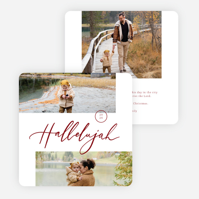 Hallelujah Christmas Cards - Red
