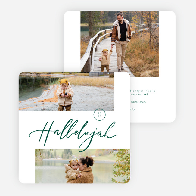 Hallelujah Christmas Cards - Green