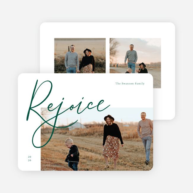 Let Us Rejoice Christmas Cards - Green