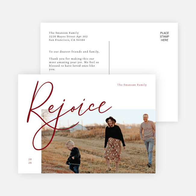 Let Us Rejoice Christmas Cards - Red