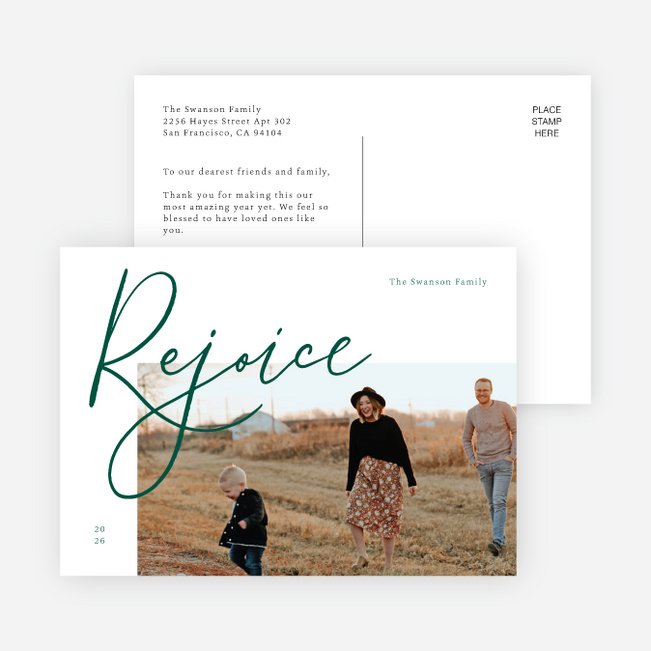 Let Us Rejoice Christmas Cards - Green