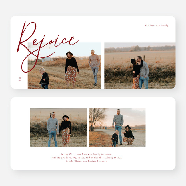 Let Us Rejoice Christmas Cards - Red