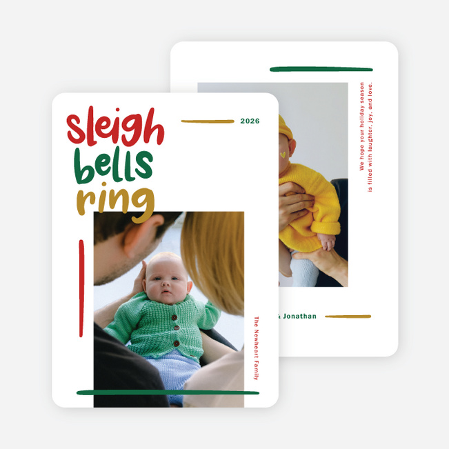 Sleigh Bells Ring Christmas Cards - Multi