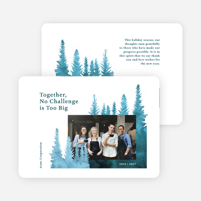 Together Trees Corporate Holiday Cards & Corporate Christmas Cards - Blue