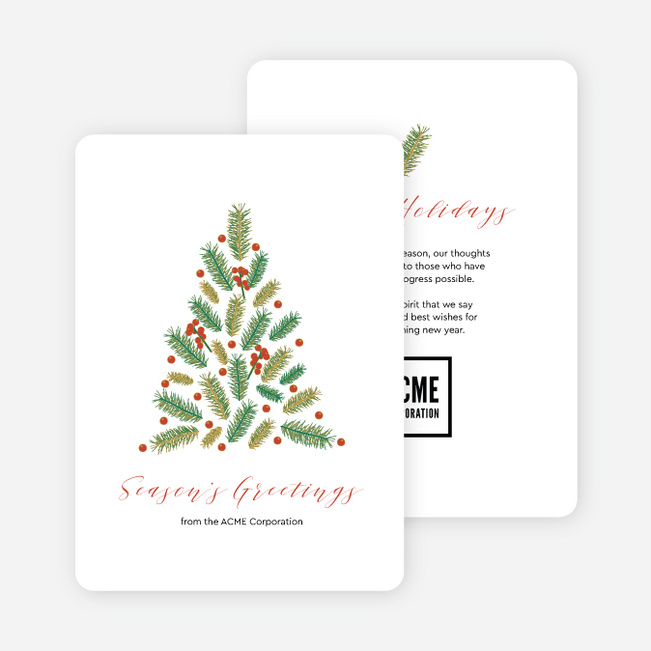 Tree Assemblage Corporate Holiday Cards & Corporate Christmas Cards - Multi