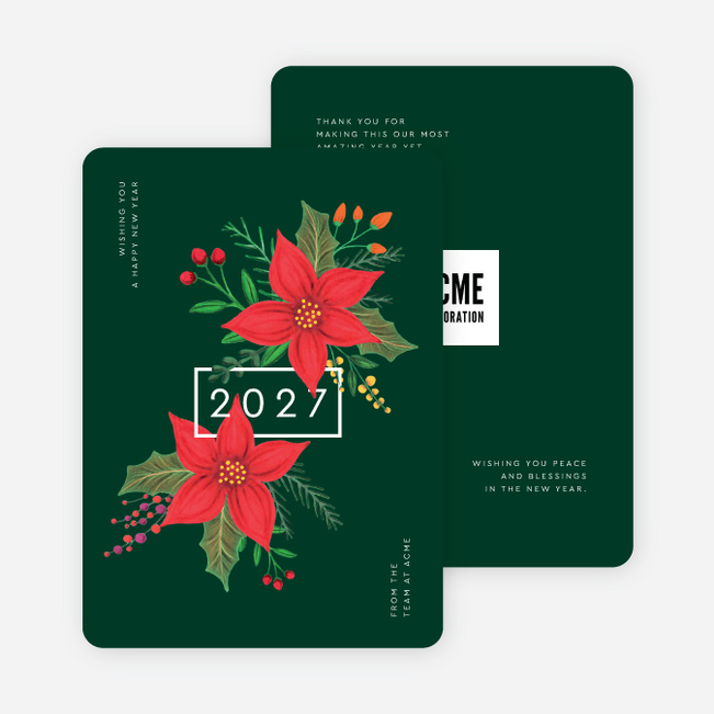Verdant Wishes Business and Corporate Holiday Cards - Multi