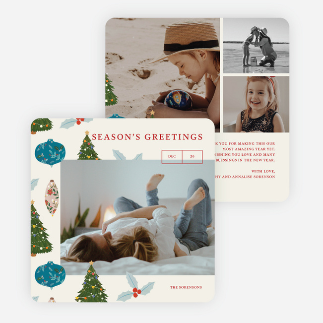 Dressed Trees Holiday Cards and Invitations - Multi