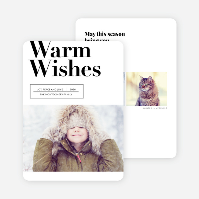 Headline Wishes Holiday Cards - Black