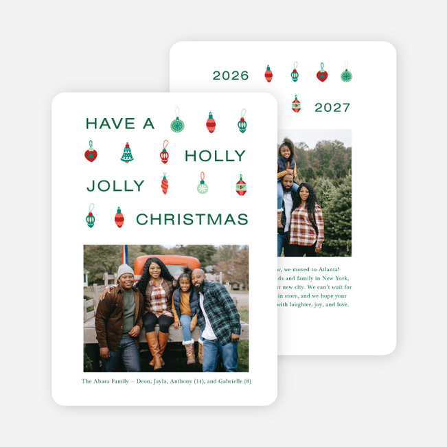 Jolly Adornments Christmas Cards - Multi