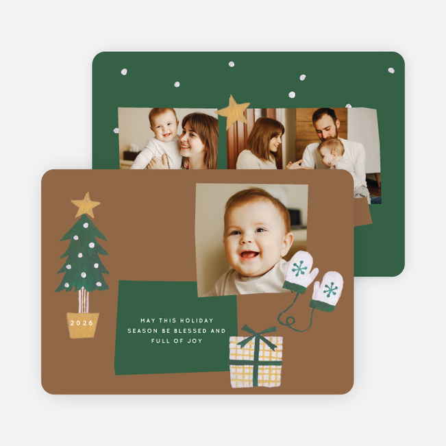 Little Painted Tree Christmas Cards - Multi