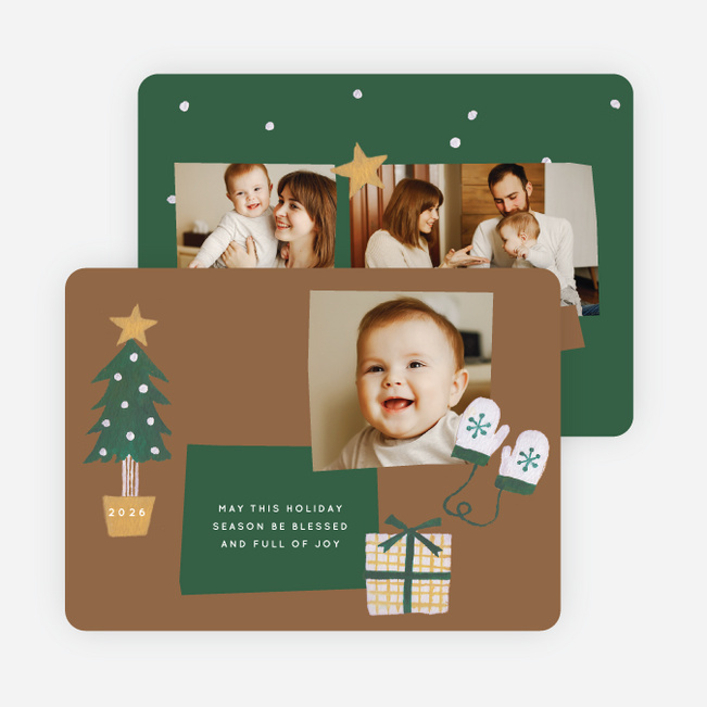 Little Painted Tree Christmas Cards - Multi