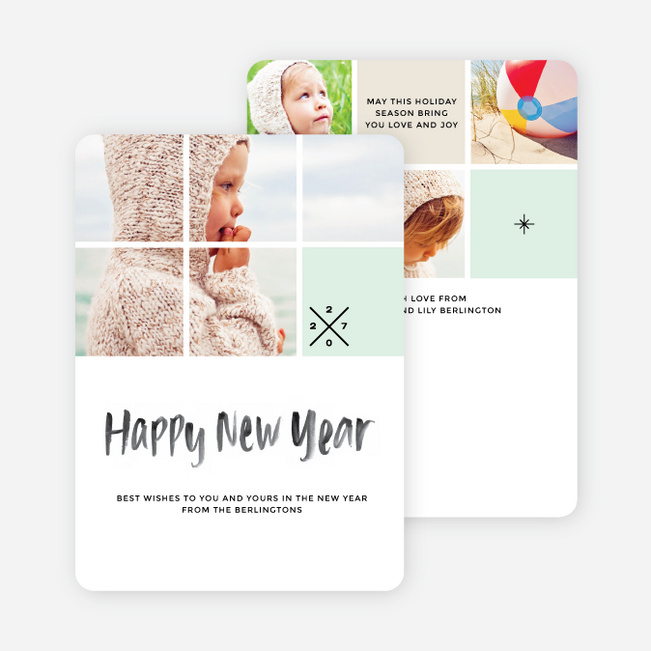 Mini Squares New Year Cards - Black