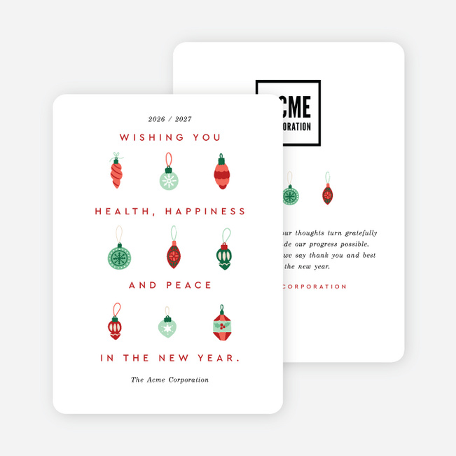 Minimal Ornaments Corporate Holiday Cards & Corporate Christmas Cards - Multi