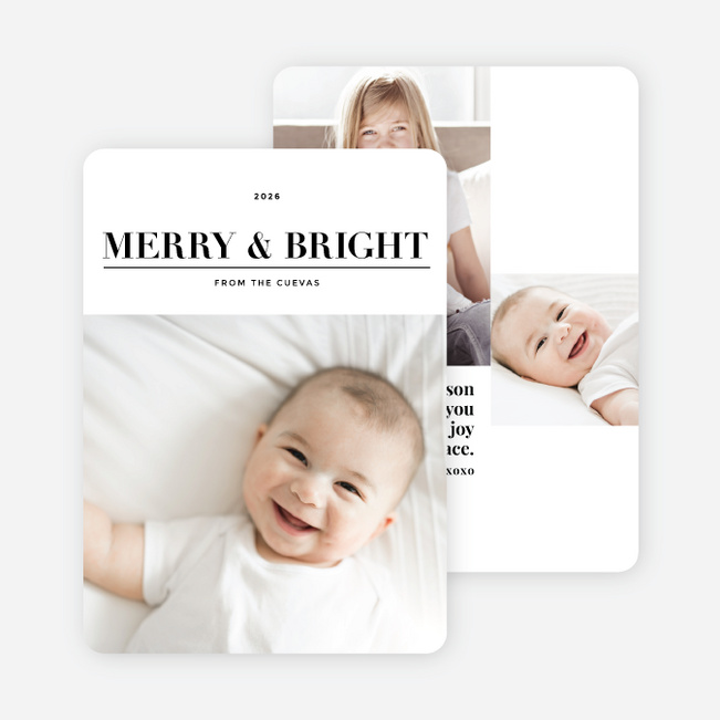 Modern Holiday Wishes Holiday Cards - Black