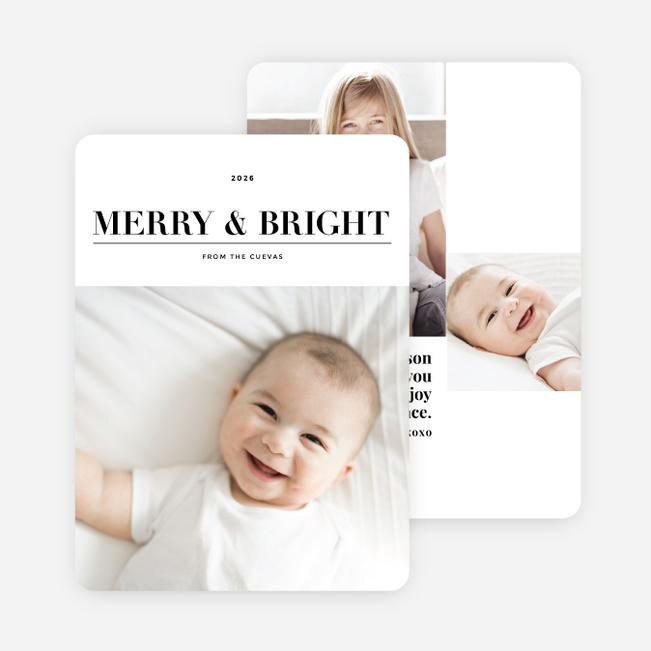 Modern Holiday Wishes Holiday Cards - Black
