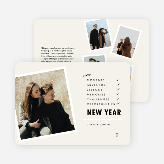 New Moments Checklist New Year Cards and Invitations - Beige