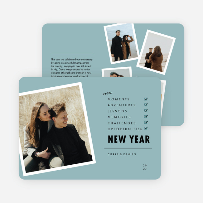 New Moments Checklist New Year Cards and Invitations - Blue