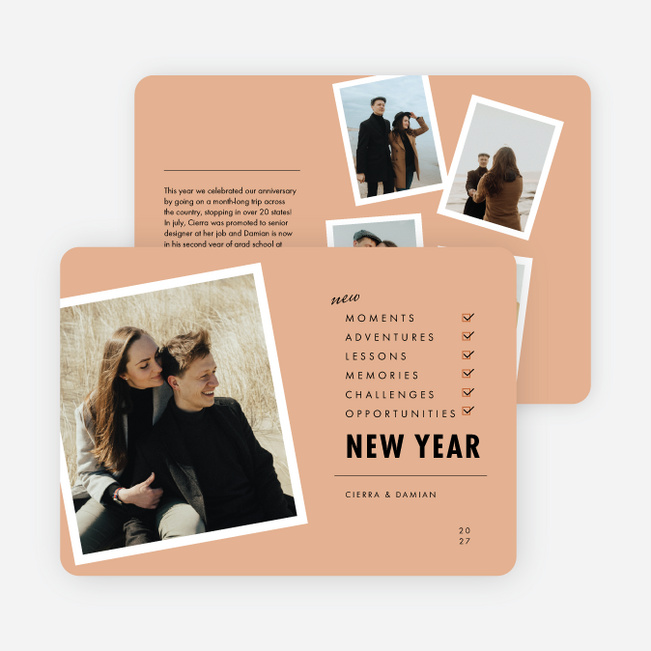 New Moments Checklist New Year Cards and Invitations - Orange