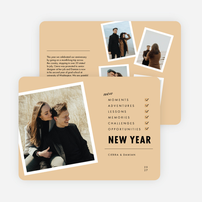 New Moments Checklist New Year Cards and Invitations - Yellow