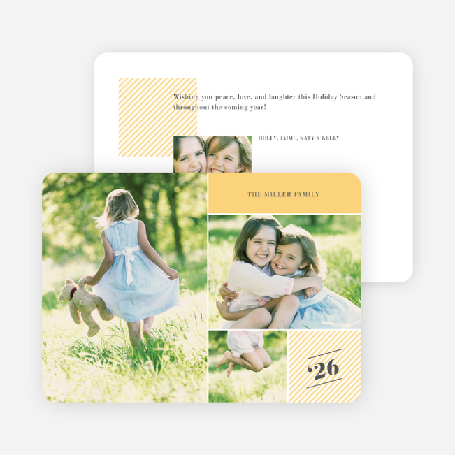 Photo Collage Holiday Cards - Yellow