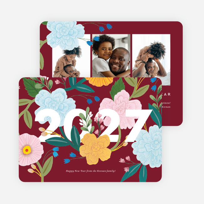 Revitalize New Year Cards and Invitations - Red