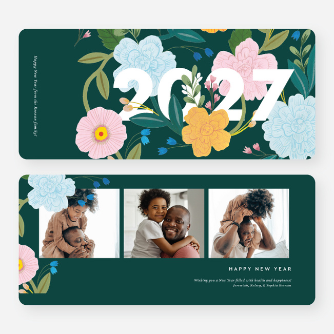 Revitalize New Year Cards and Invitations - Green