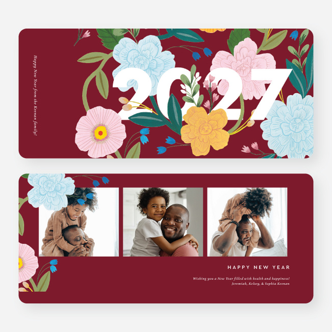 Revitalize New Year Cards and Invitations - Red