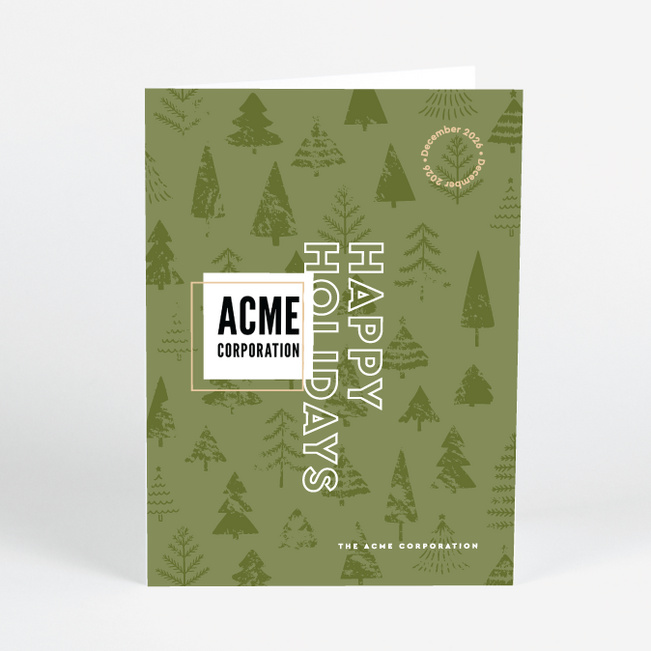 Seasonal Greenery Corporate Holiday Cards & Corporate Christmas Cards - Green