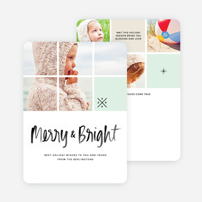 Square Grid Holiday Cards - Black