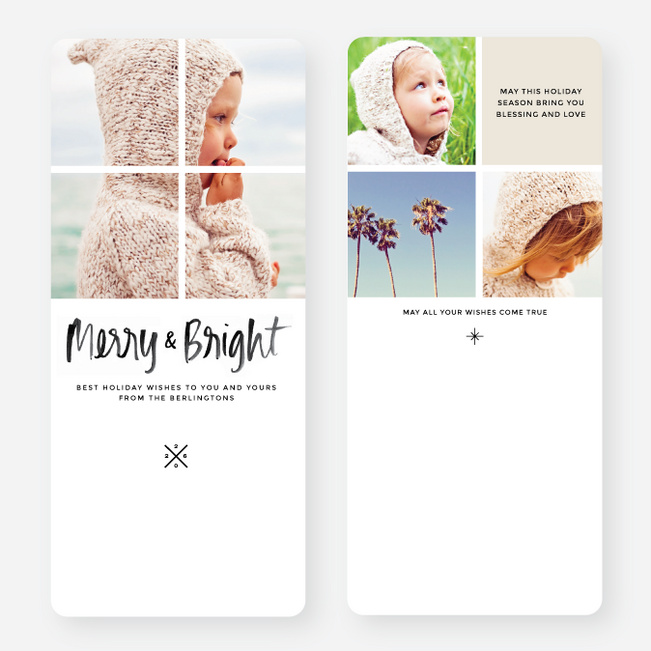 Square Grid Holiday Cards - Black