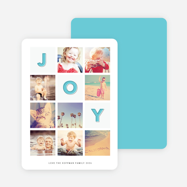 Square Joy Holiday Cards - Blue