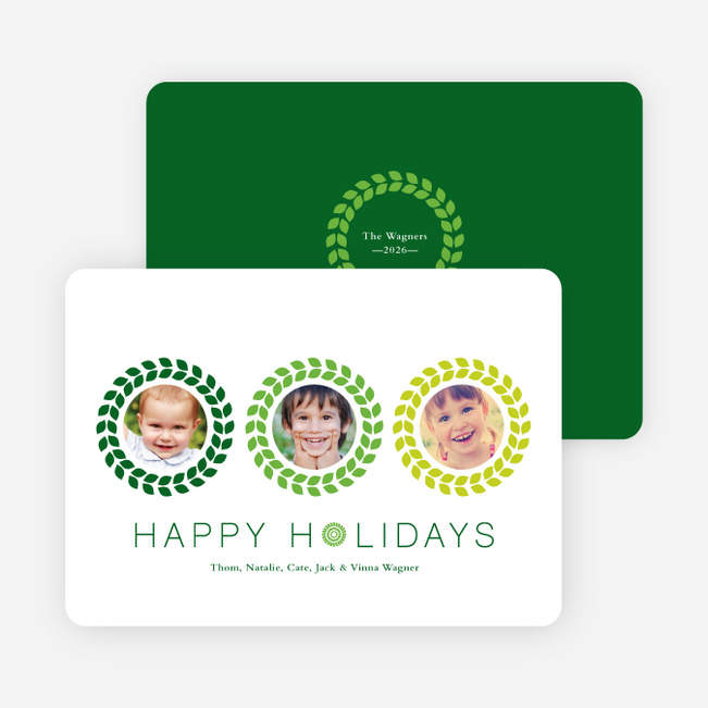 Triple O – 3 Photo Holiday Card - Honeydew