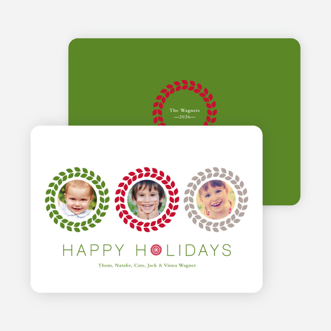 Triple O – 3 Photo Holiday Card - Crimson