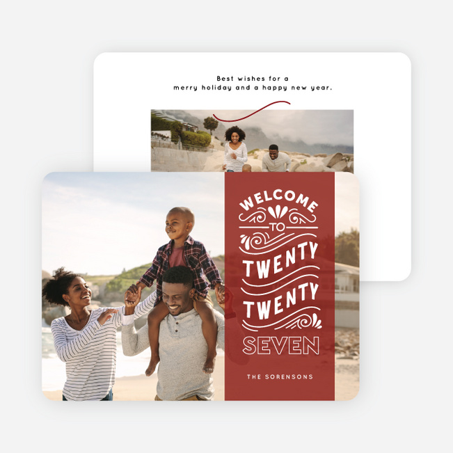 Banded Freedom New Year Cards and Invitations - Red