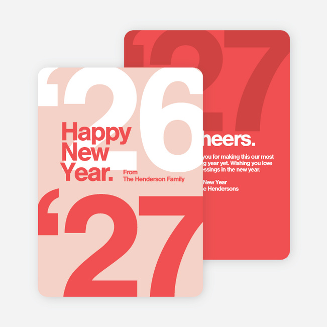 Best Wishes New Year Cards - Red