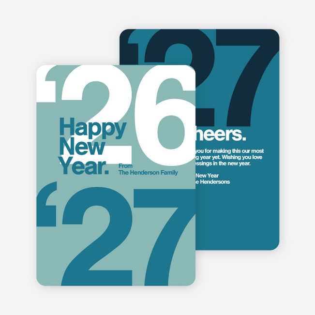 Best Wishes New Year Cards - Blue