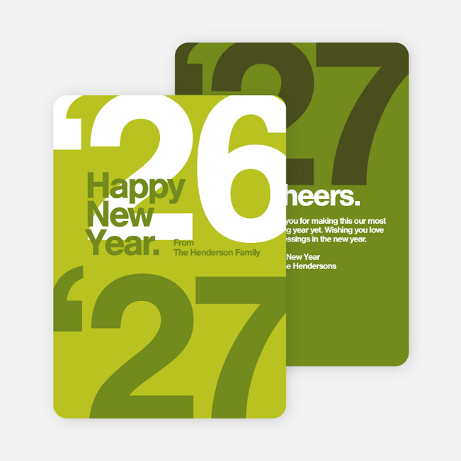 Best Wishes New Year Cards - Green