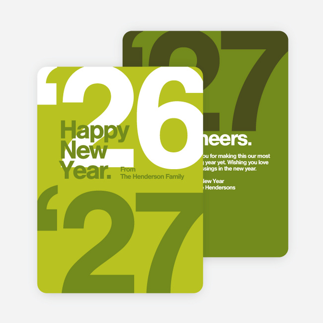 Best Wishes New Year Cards - Green