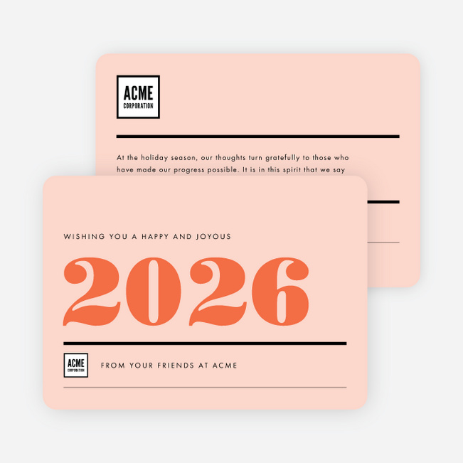 Big Year Corporate New Year Cards - Red