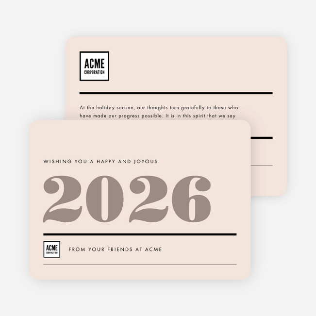 Big Year Corporate New Year Cards - Gray
