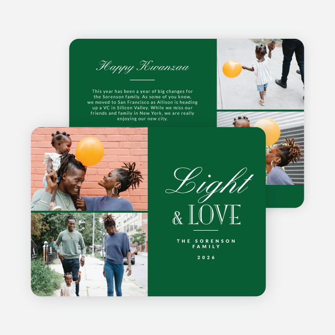 Blissful Wishes Kwanzaa Cards - Green