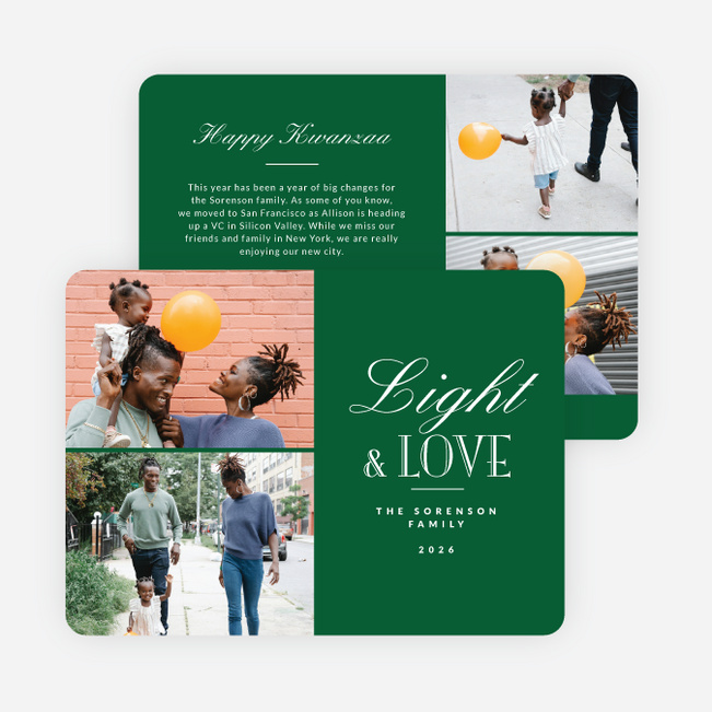 Blissful Wishes Kwanzaa Cards - Green