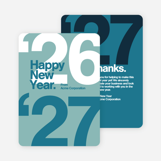 Bold Beginnings Corporate New Year Cards - Blue