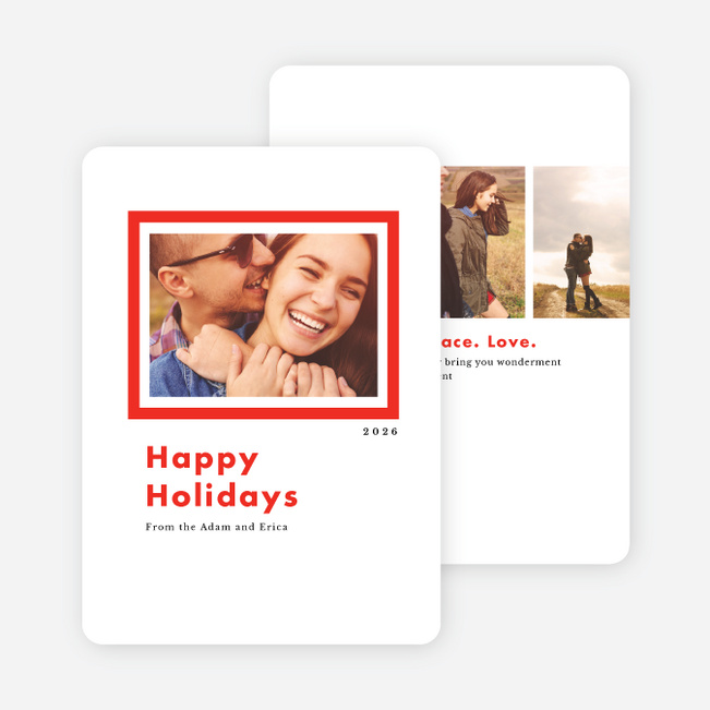 Bold Frame Holiday Cards - Red