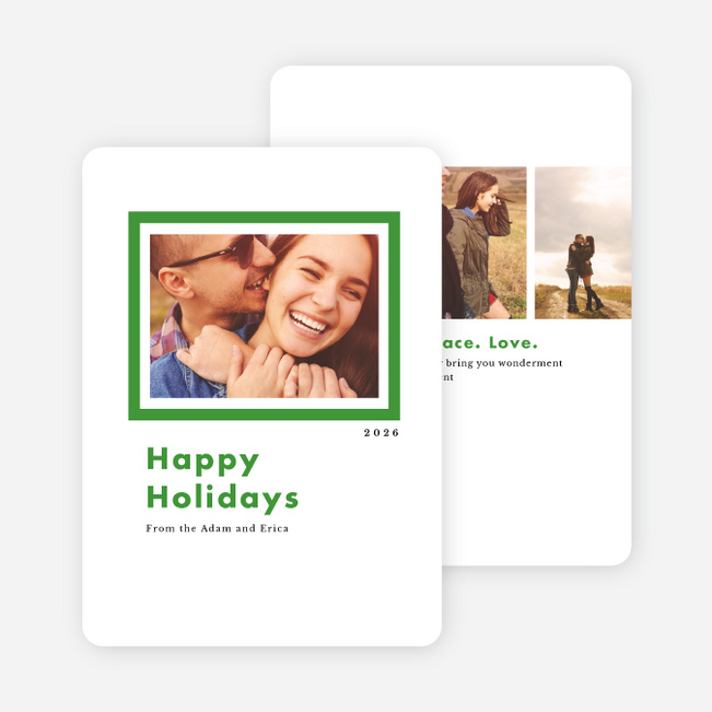 Bold Frame Holiday Cards - Green
