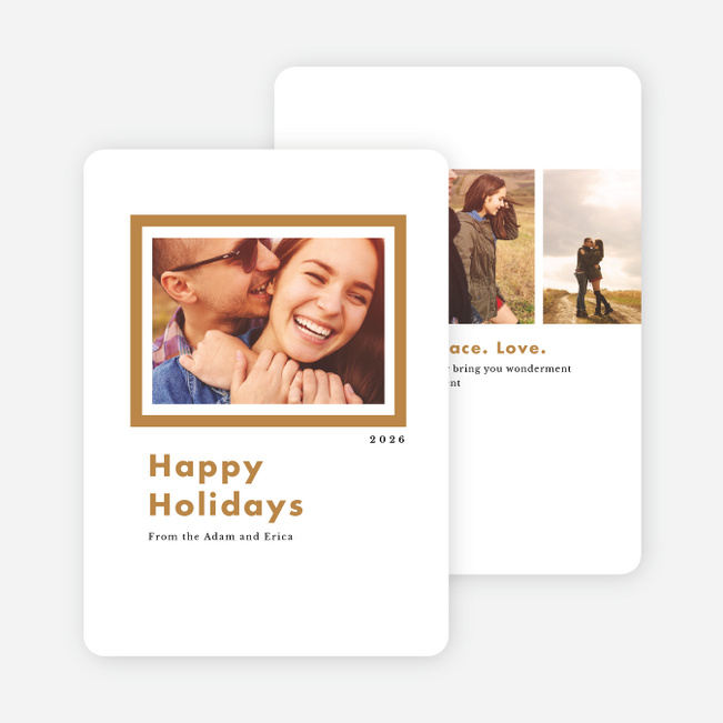 Bold Frame Holiday Cards - Brown