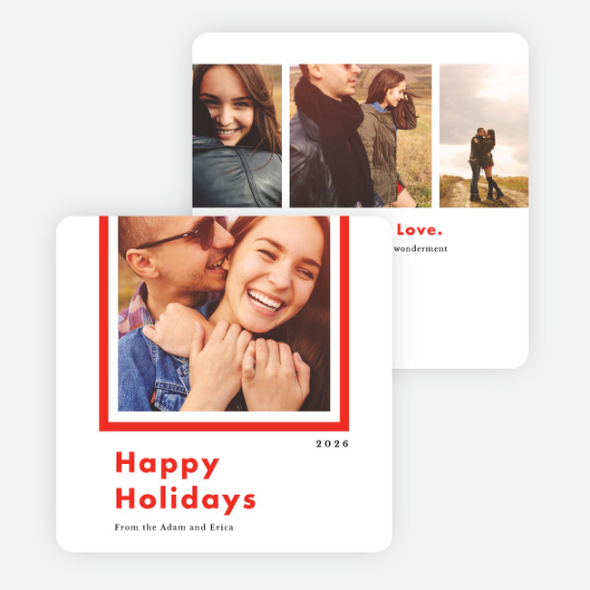 Bold Frame Holiday Cards - Red